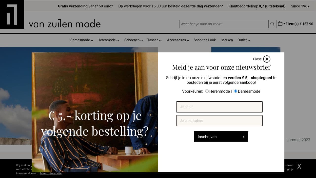 van Zuilen Mode website screenshot