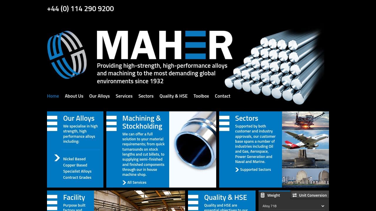 Maher Ltd website screenshot