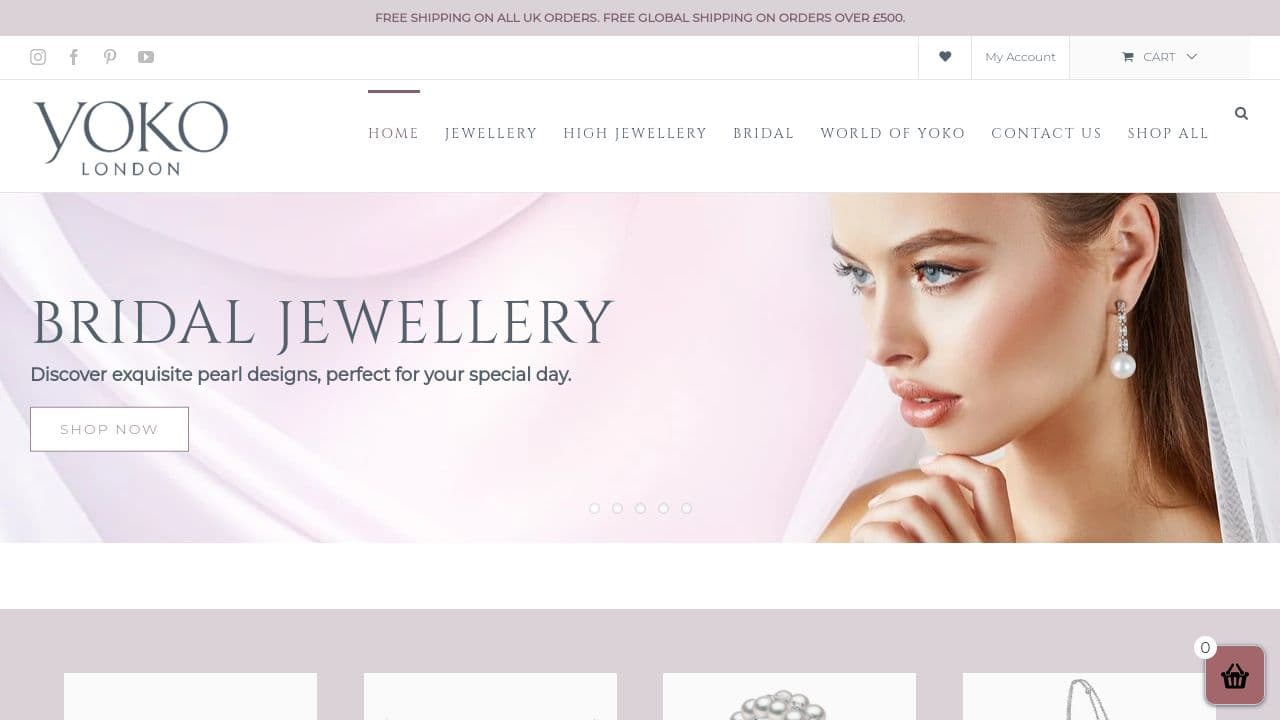 Yoko London  website screenshot