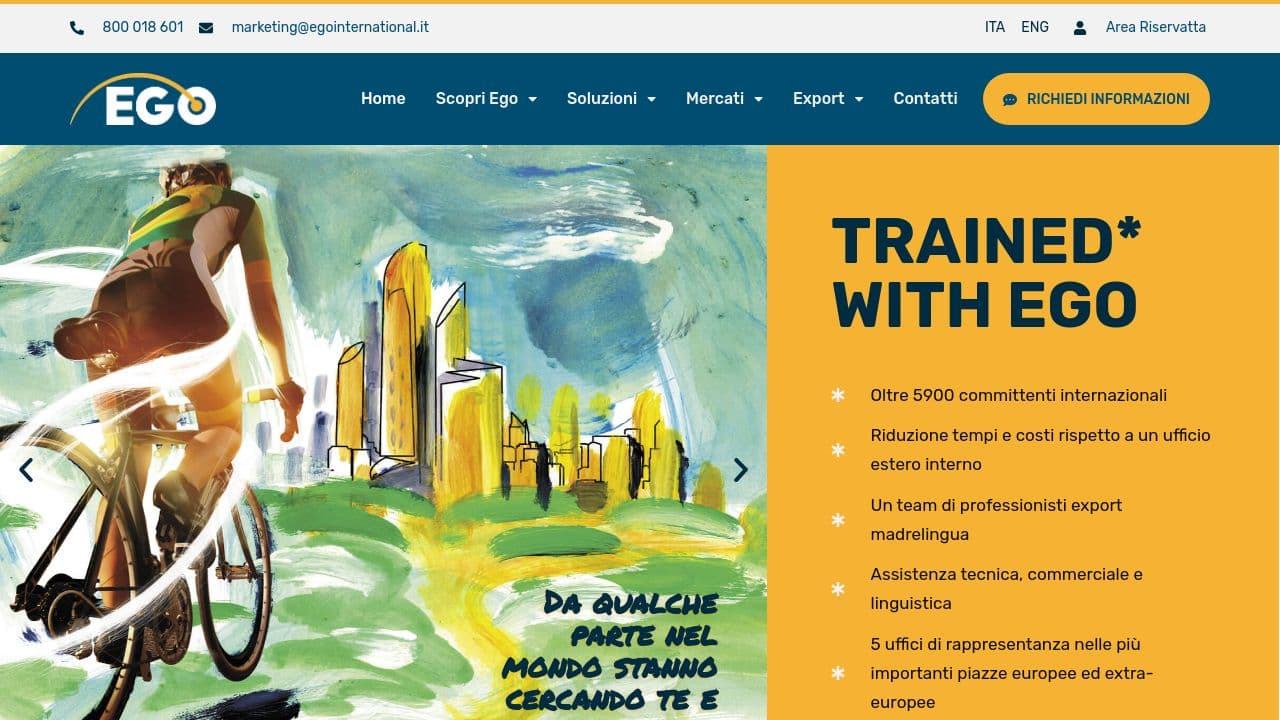 Ego International Srl website screenshot