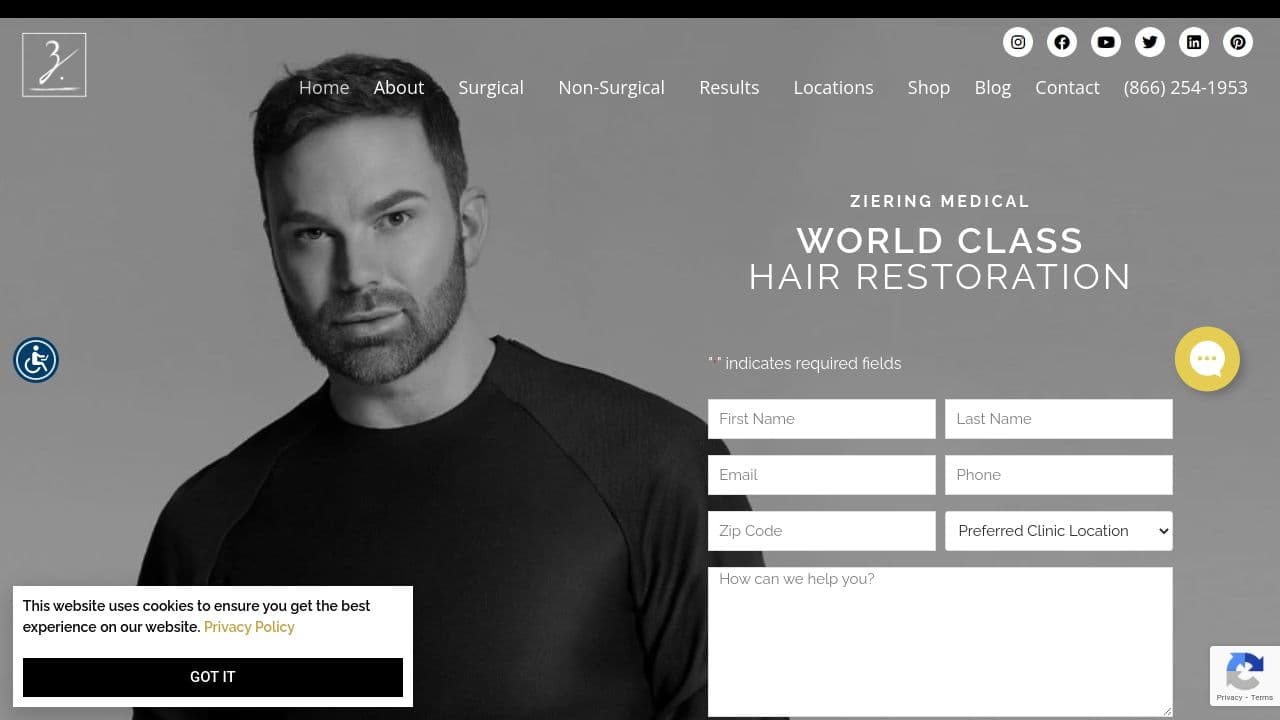 Ziering Medical website screenshot