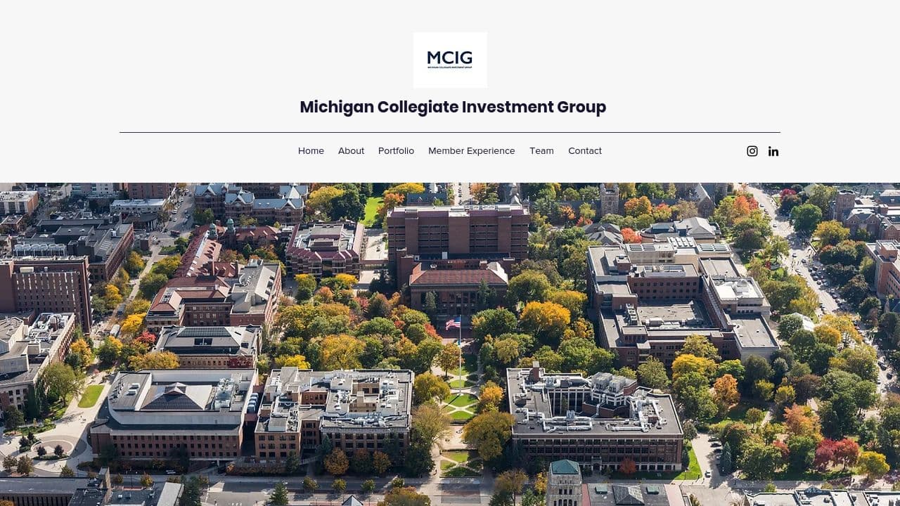 Michigan Collegiate Investment Group website screenshot