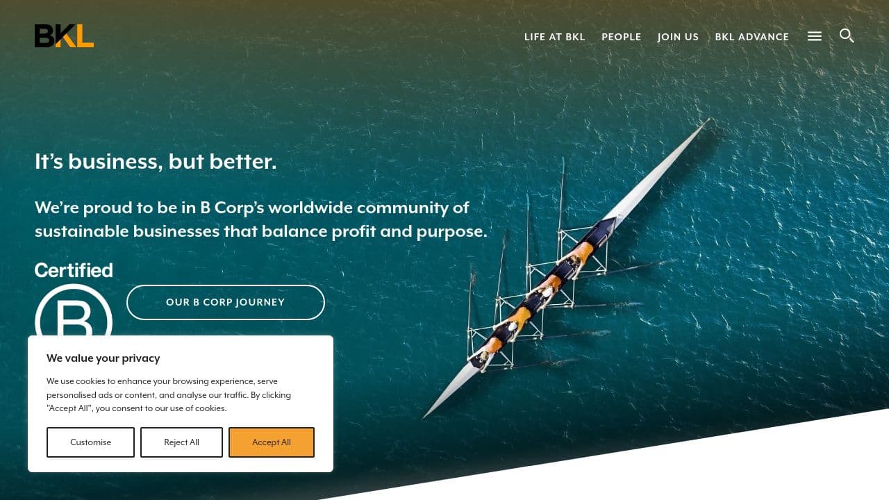 BKL website screenshot