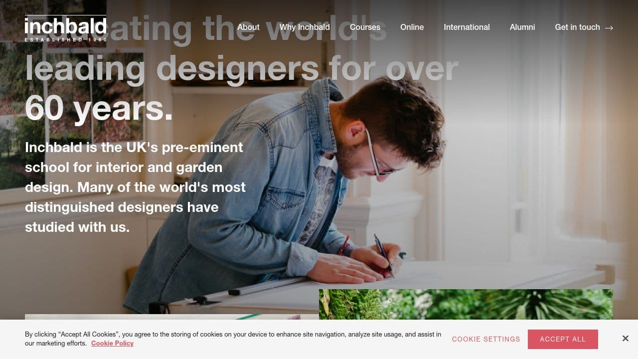 Inchbald School of Design website screenshot
