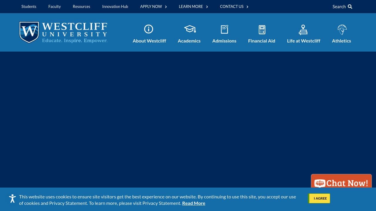 westcliff university website screenshot