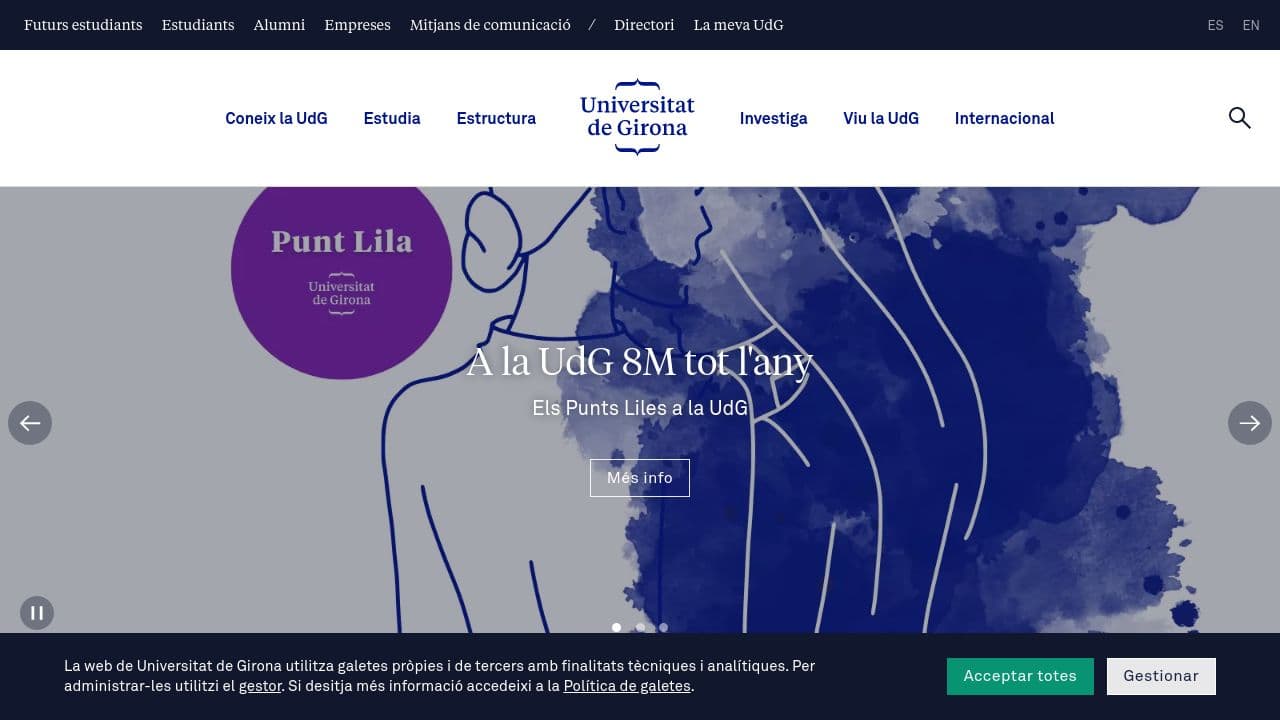 Universitat de Girona website screenshot