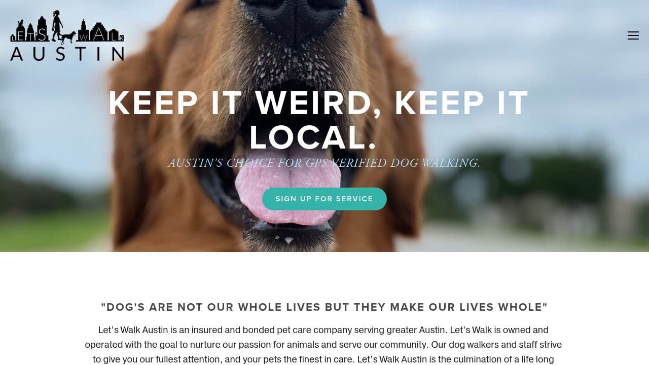 Let's Walk Austin website screenshot