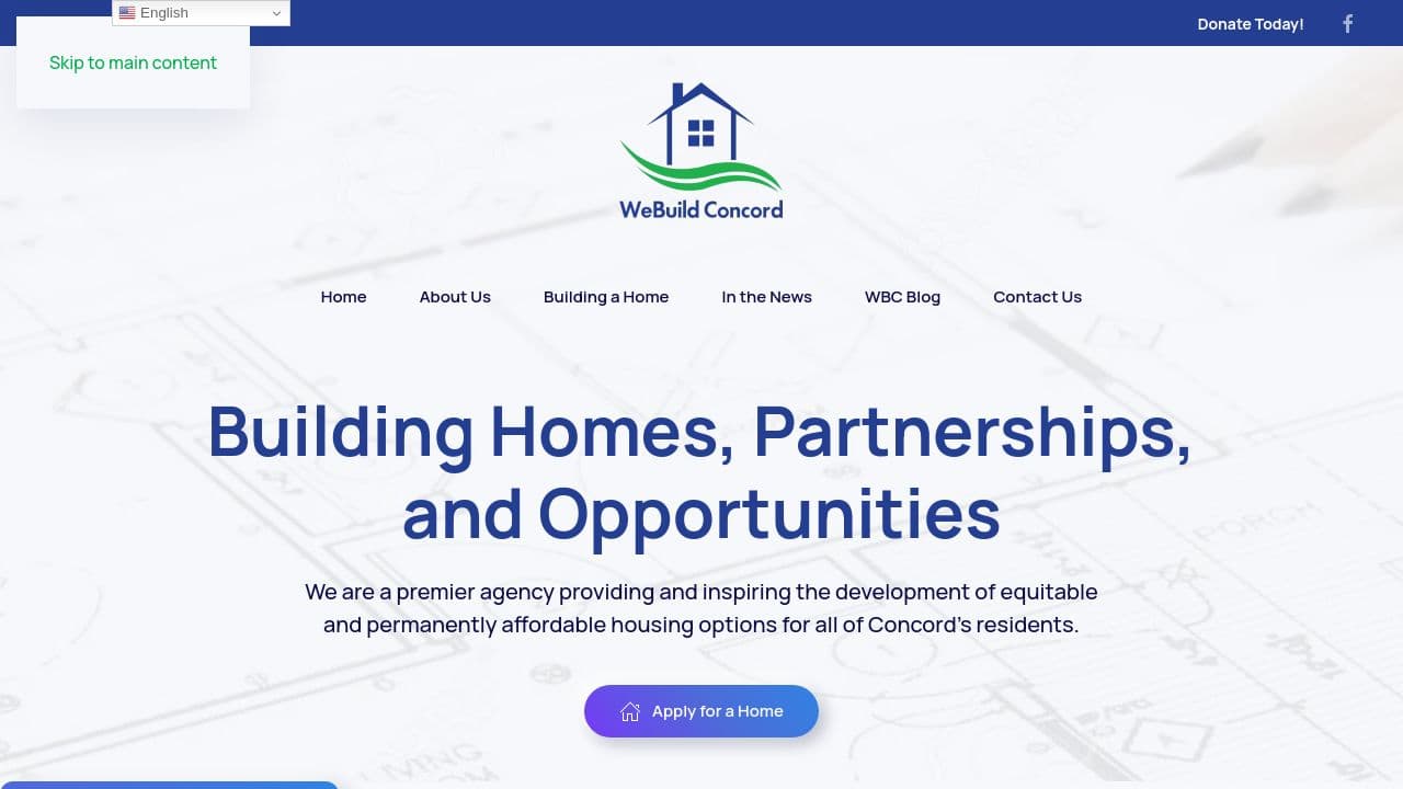 WeBuild Concord website screenshot