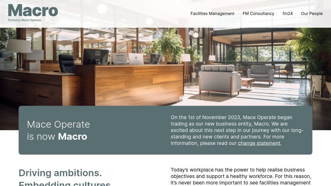 Macro website screenshot