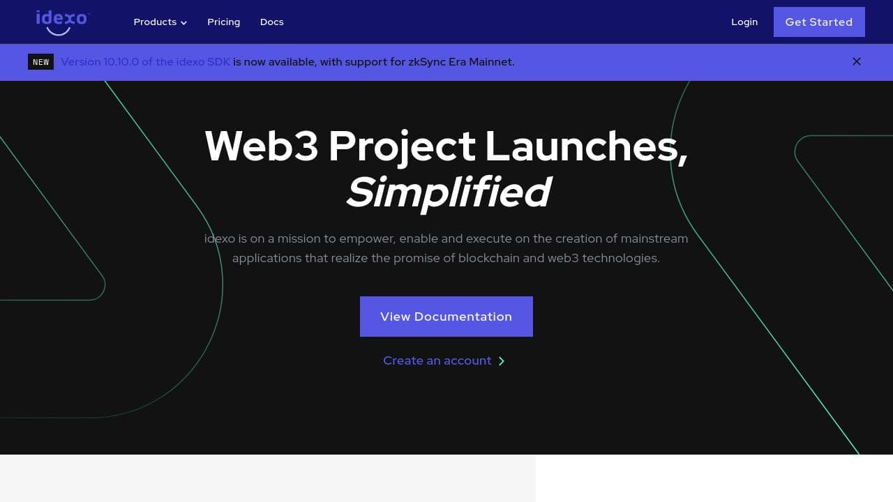 idexo website screenshot