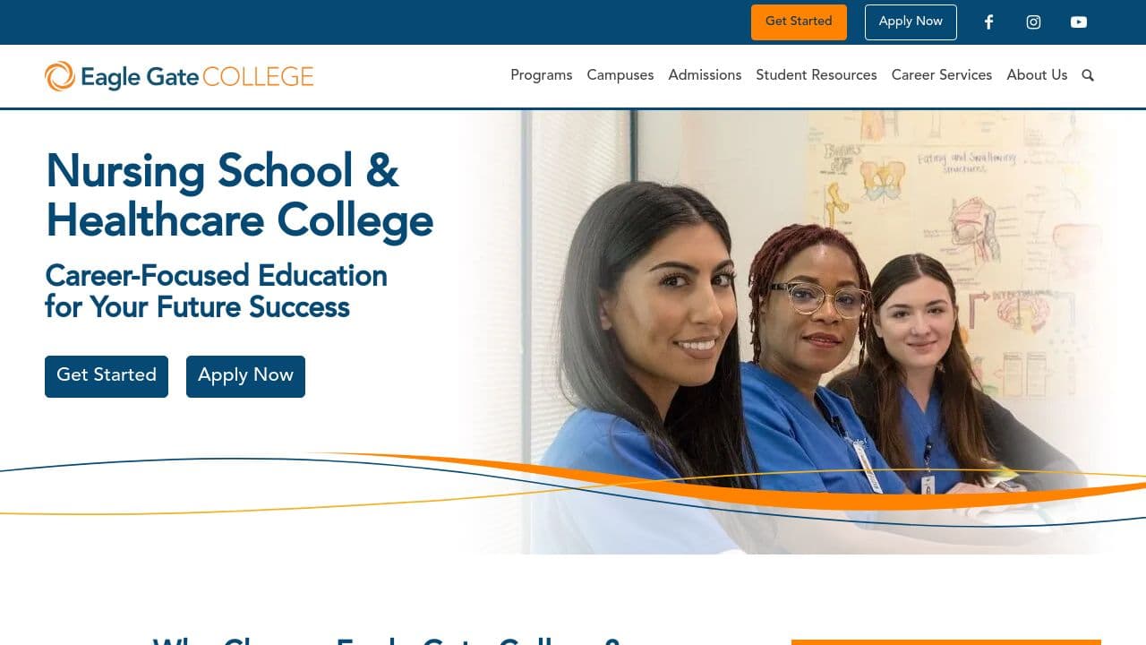 Eagle Gate College website screenshot