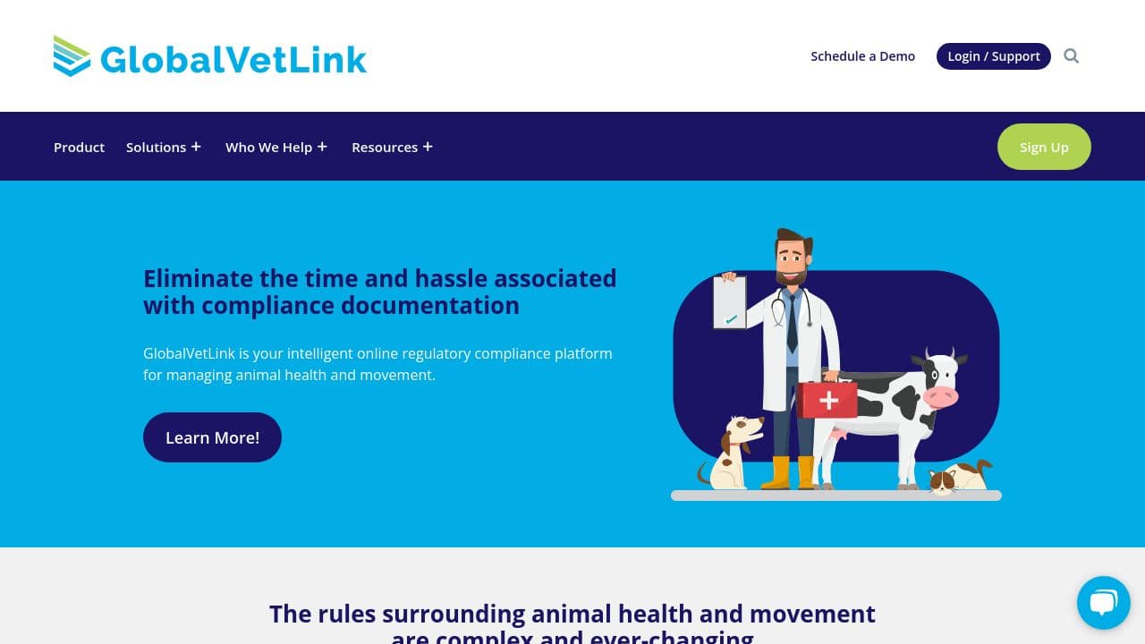 GlobalVetLink website screenshot