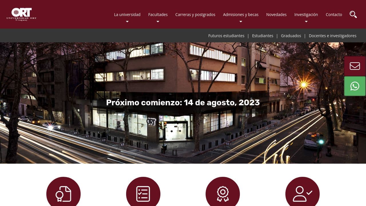 Universidad ORT Uruguay website screenshot