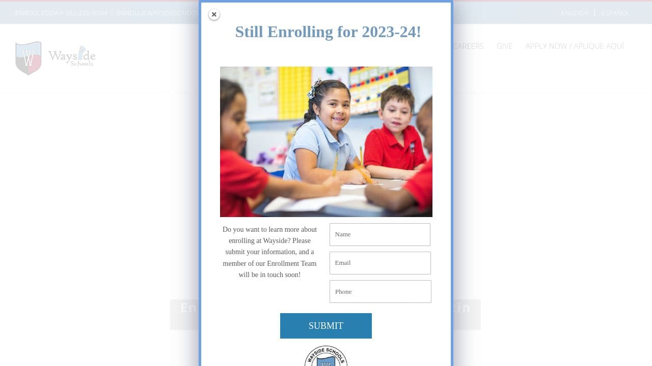 Wayside Schools website screenshot