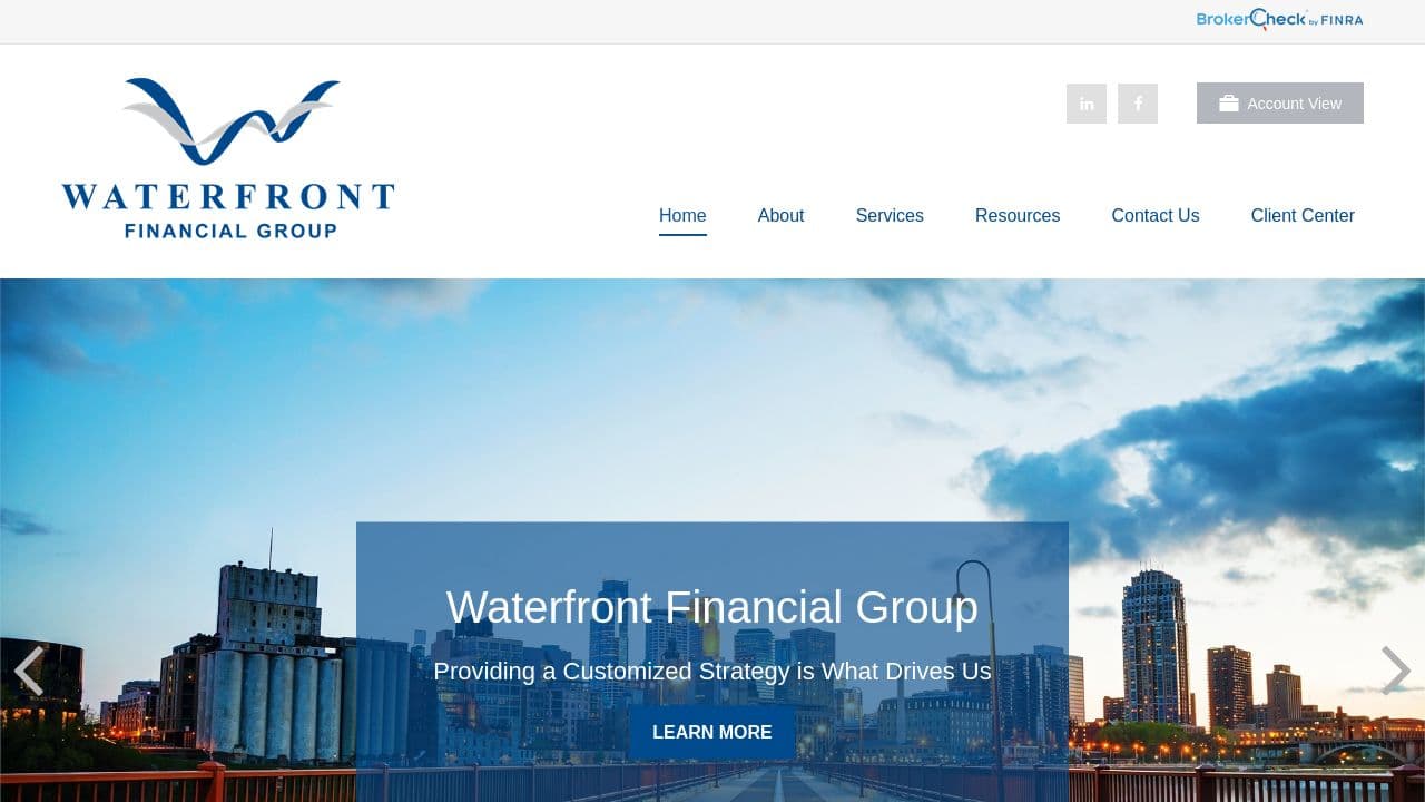 Waterfront Financial Group website screenshot