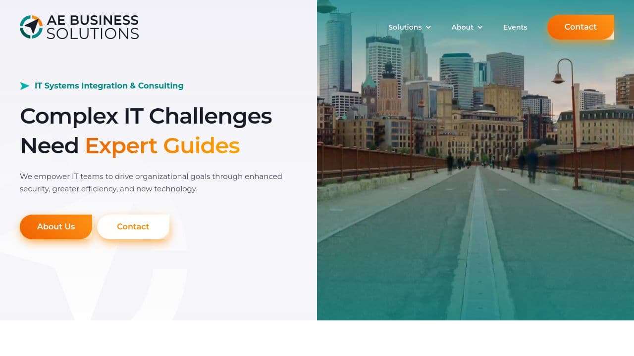 AE Business Solutions website screenshot