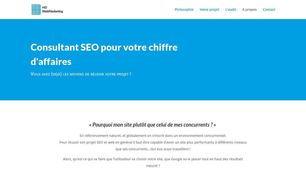 HD Webmarketing website screenshot