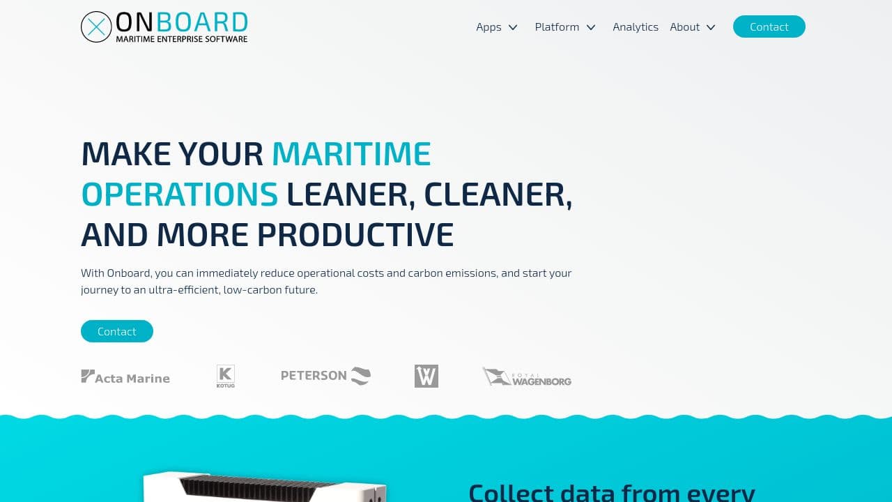 Onboard website screenshot