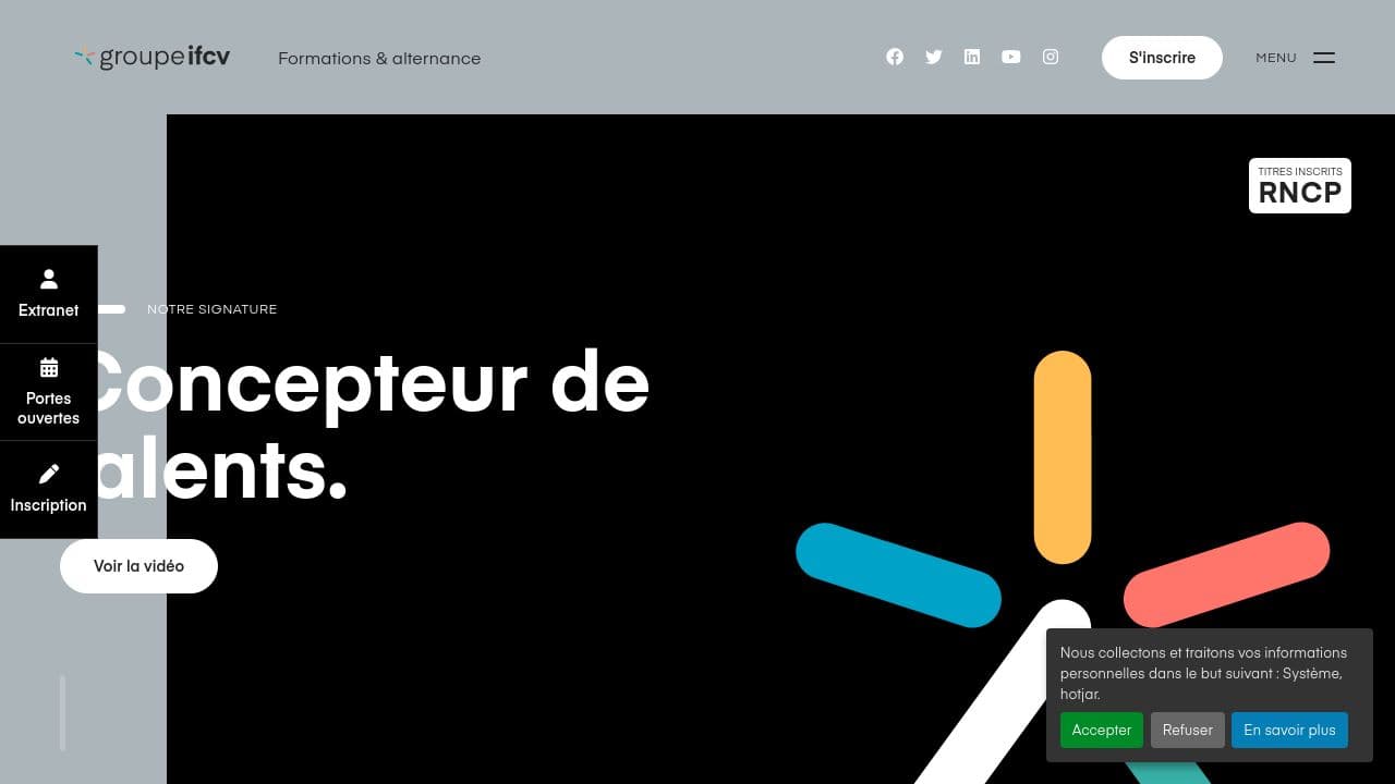 IFCV - Formations en Alternance website screenshot