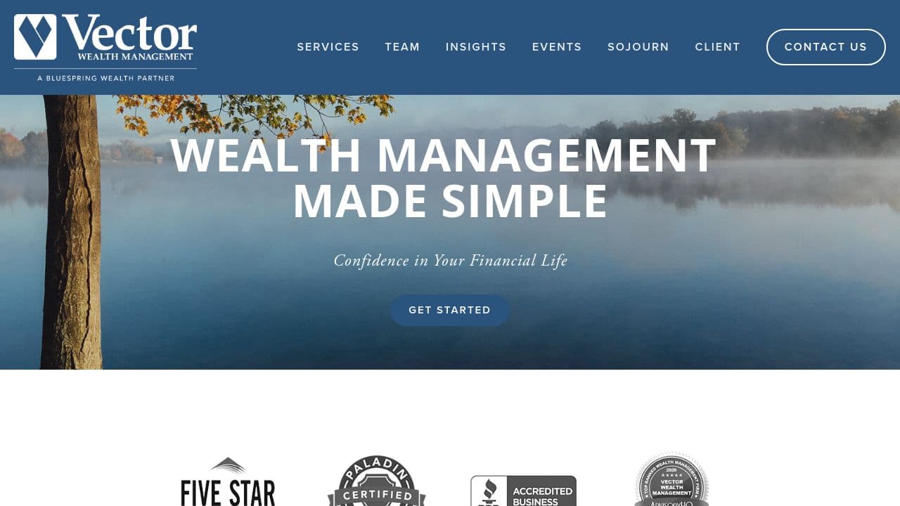 Vector Wealth Management website screenshot