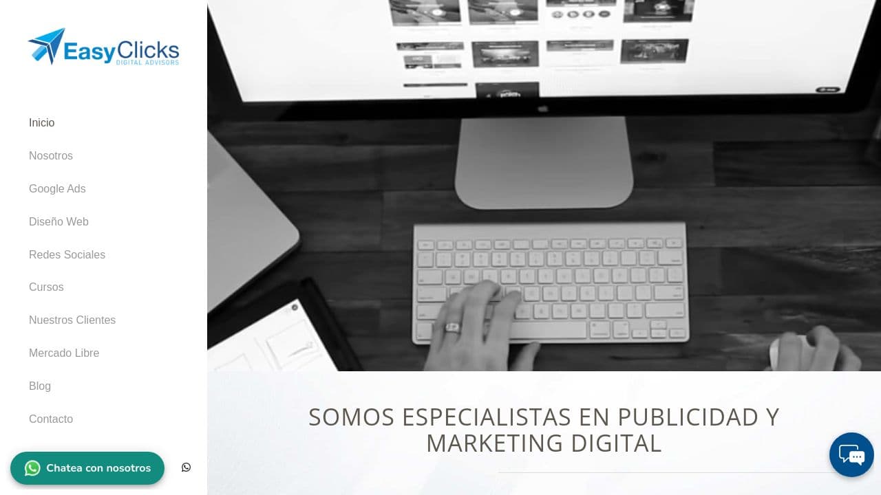 EasyClicks website screenshot