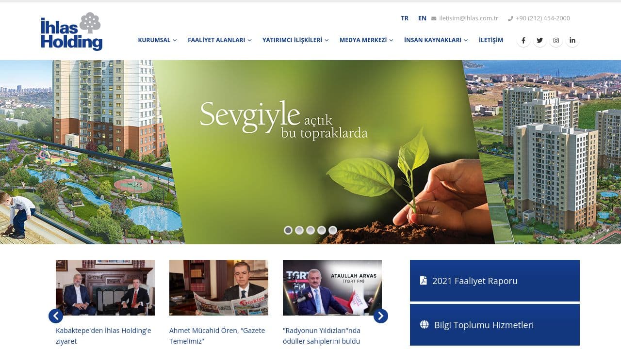 İhlas Holding website screenshot