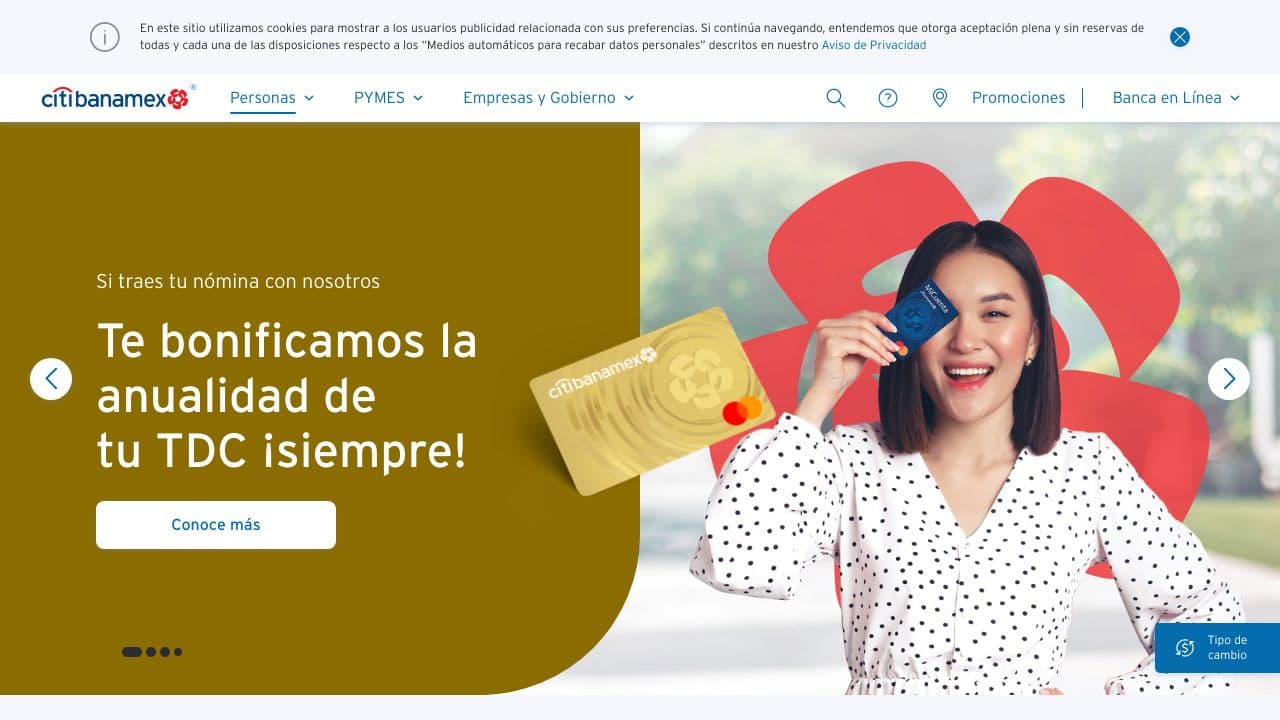 Citibanamex website screenshot