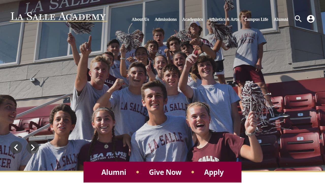 La Salle Academy RI website screenshot