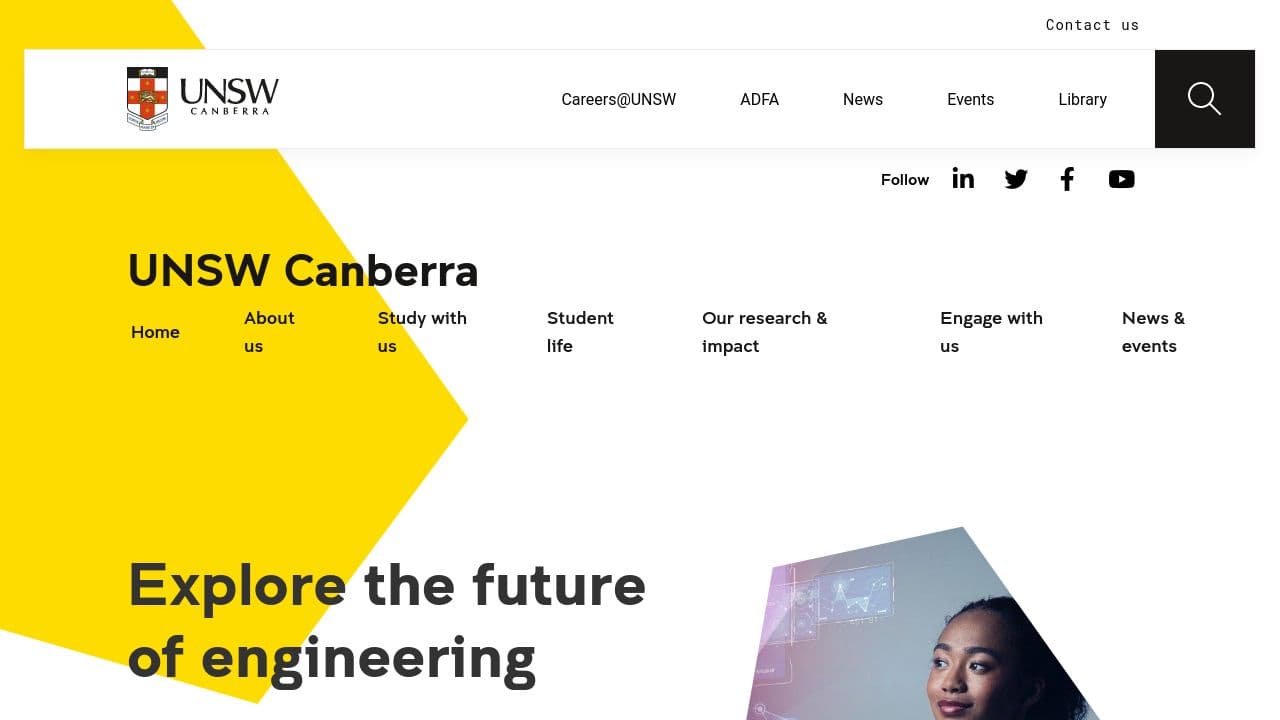 UNSW Canberra website screenshot