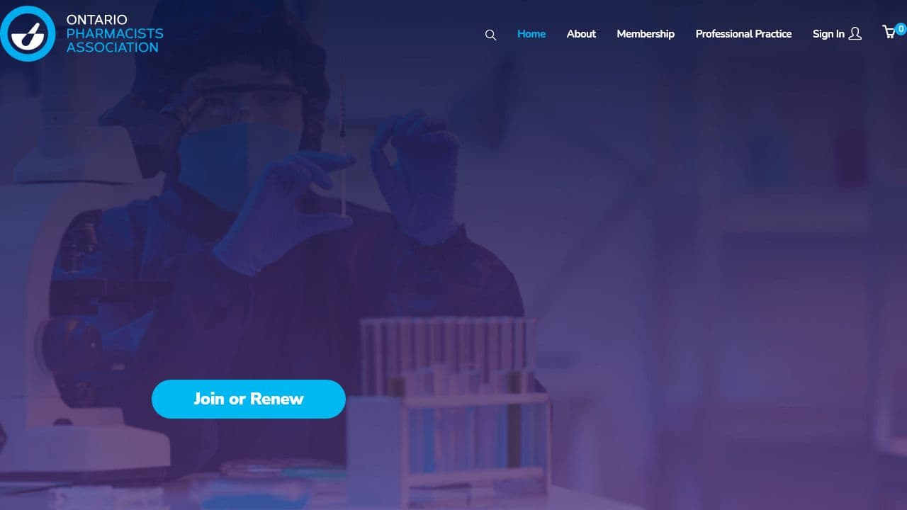 Ontario Pharmacists Association website screenshot