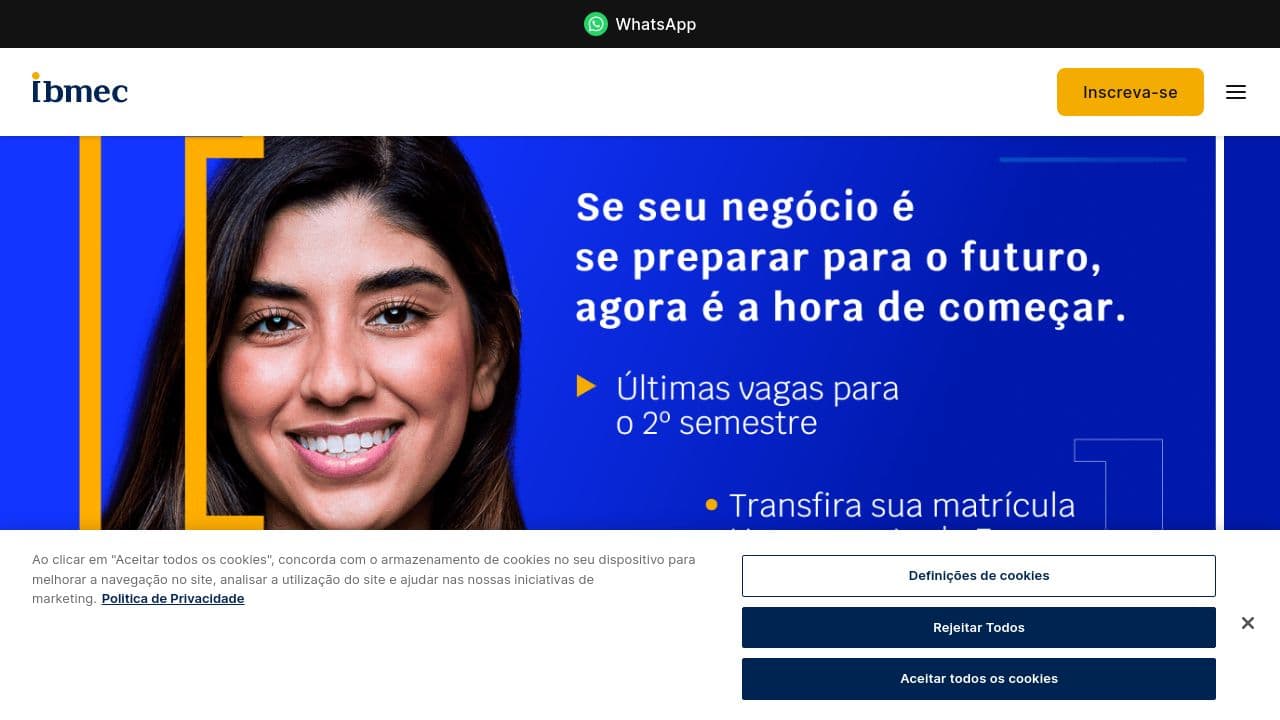 Ibmec website screenshot