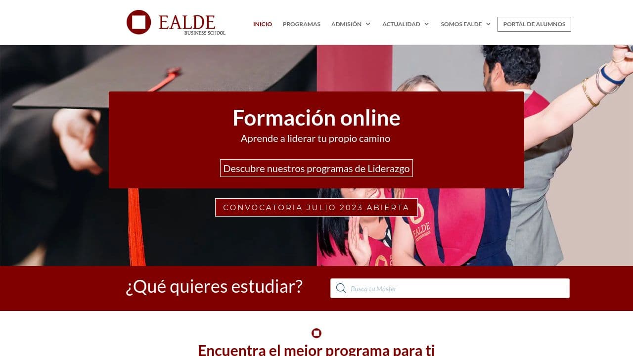 EALDE Business School website screenshot