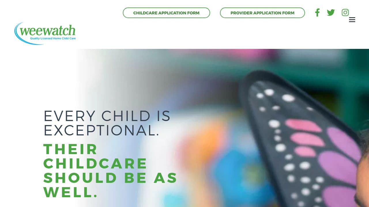 Wee Watch Licensed Home Child Care website screenshot