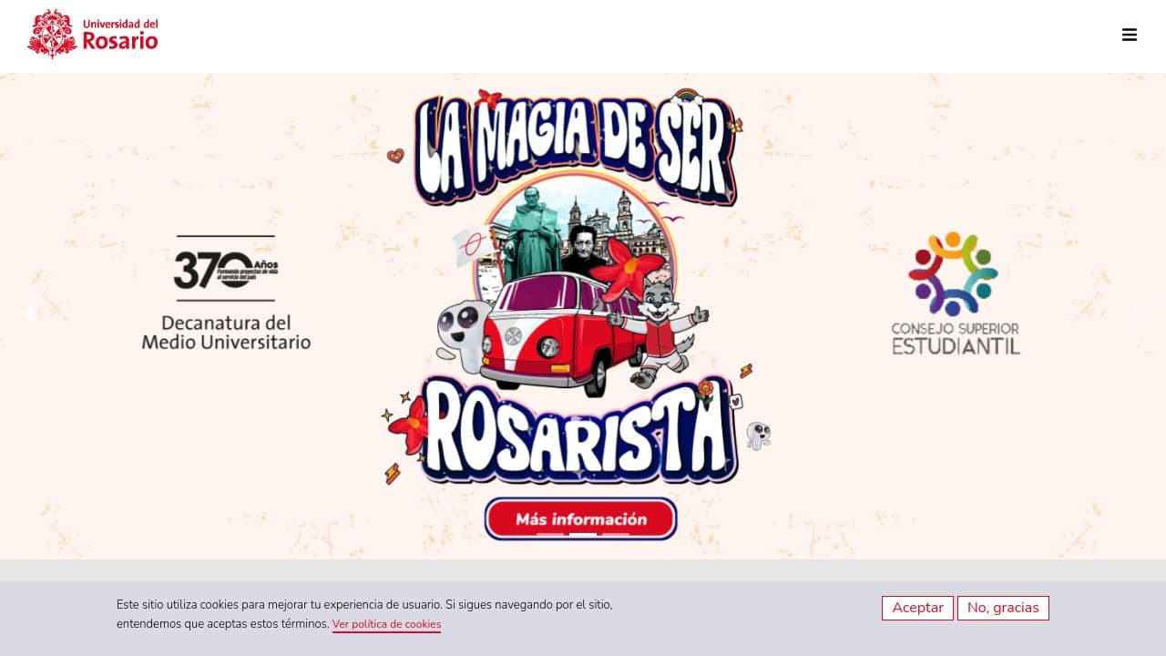 Universidad del Rosario website screenshot