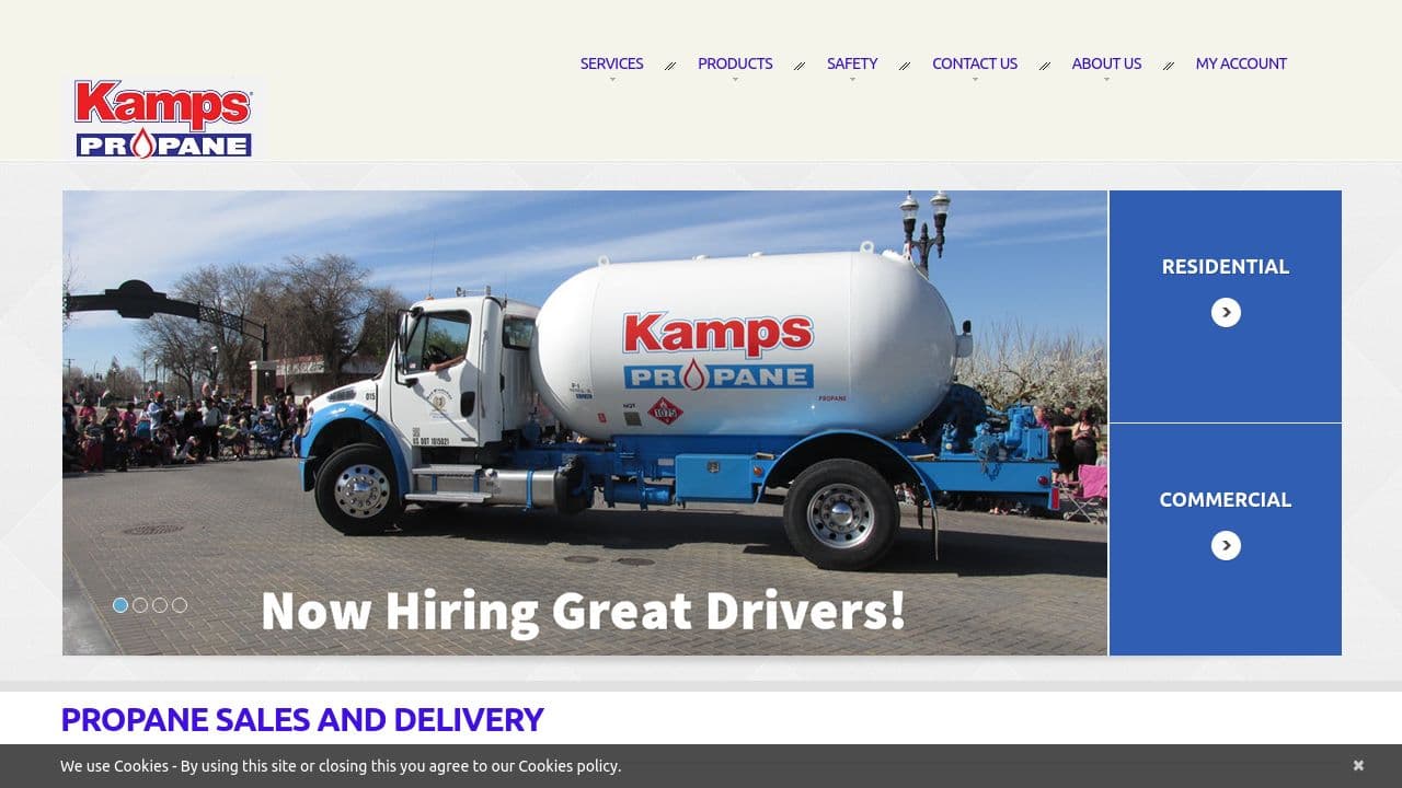 Kamps Propane website screenshot