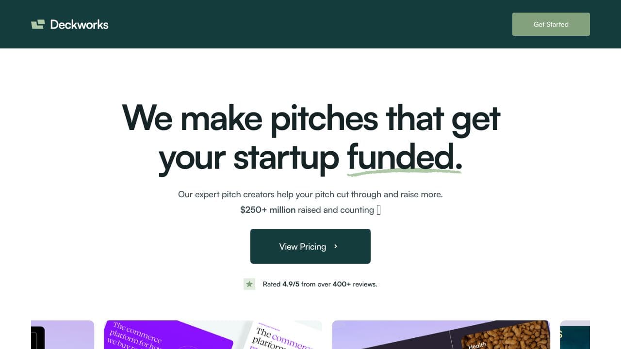 Deckworks website screenshot