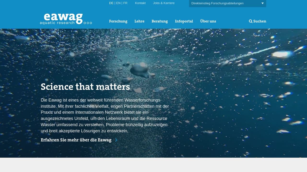 Eawag website screenshot