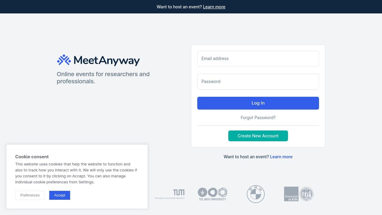 MeetAnyway website screenshot