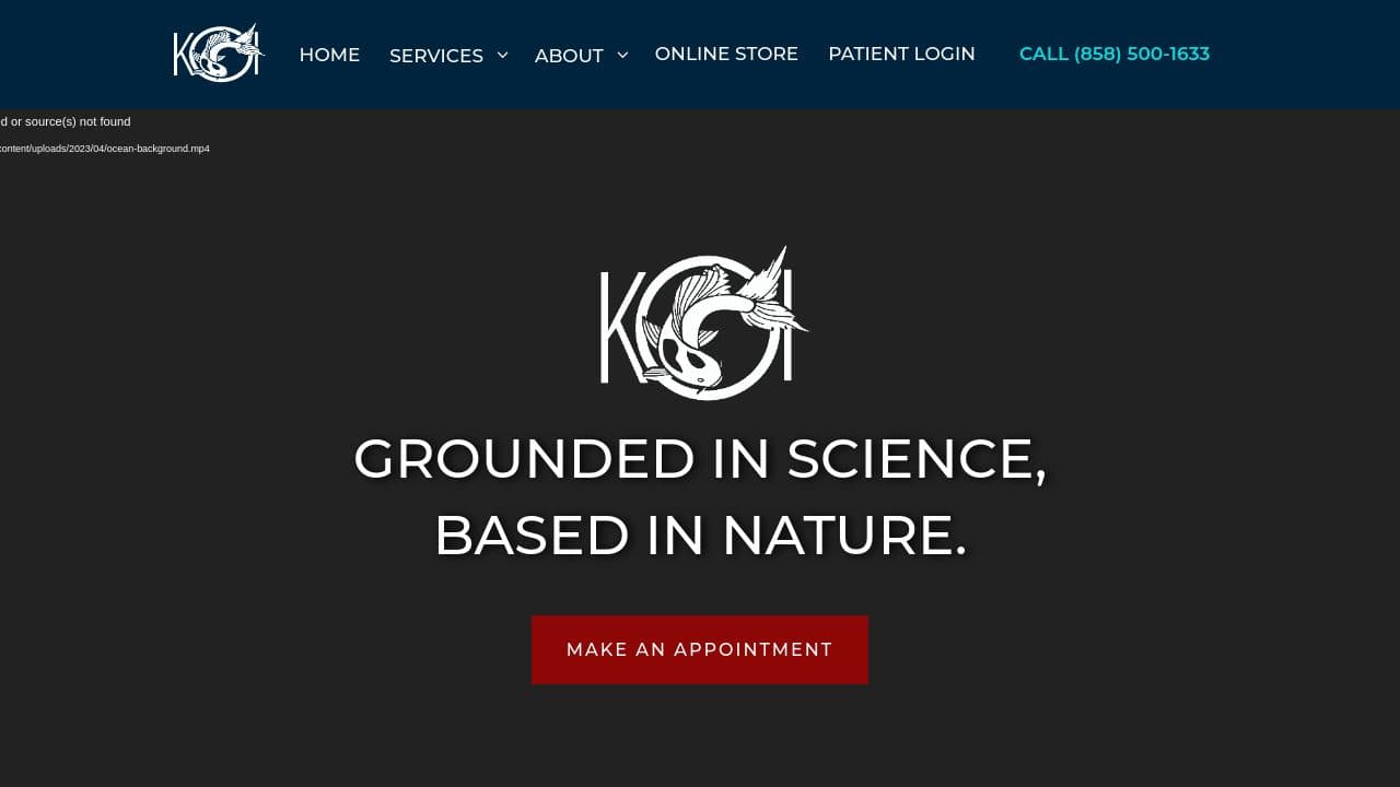 KOI Wellbeing website screenshot