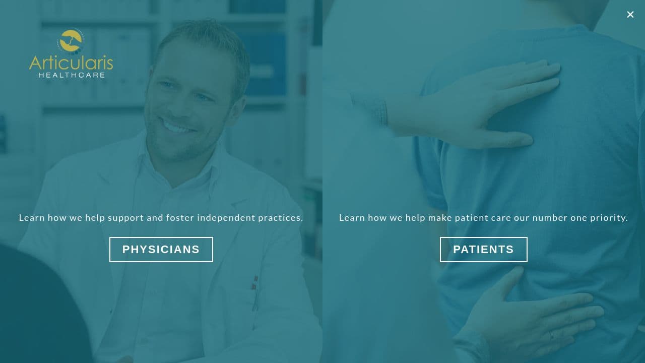 Articularis Healthcare Group, Inc website screenshot