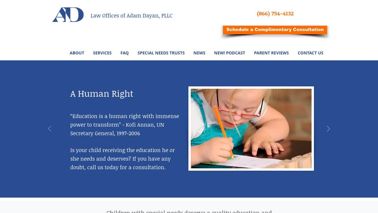 Law Offices of Adam Dayan, PLLC website screenshot