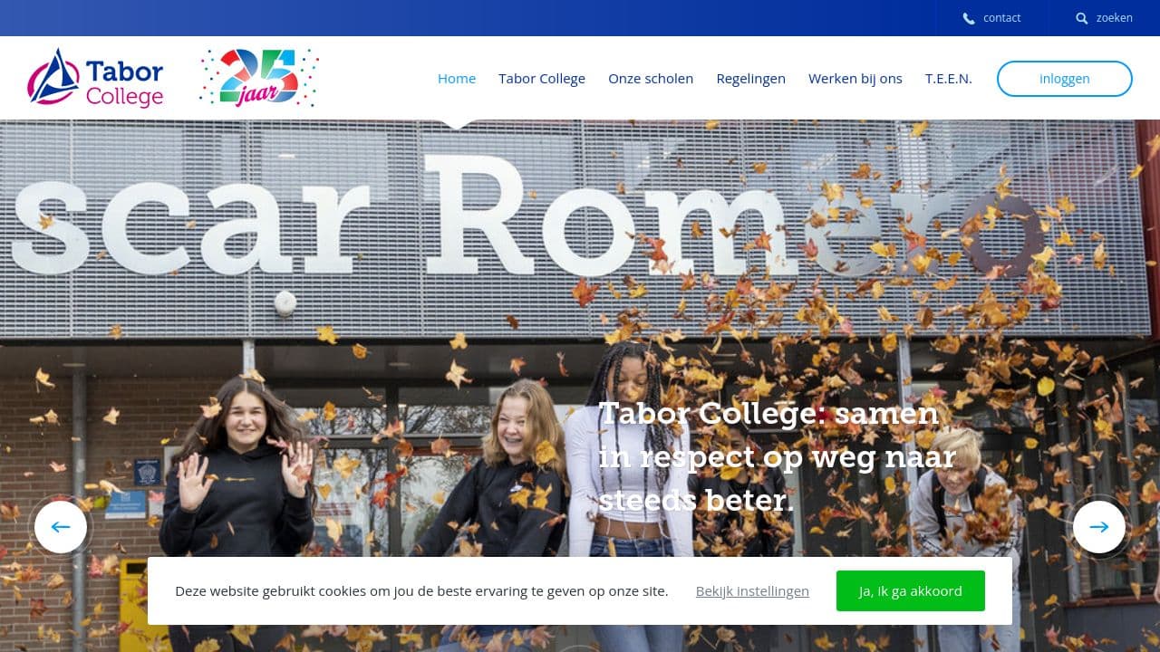 Tabor College Hoorn website screenshot