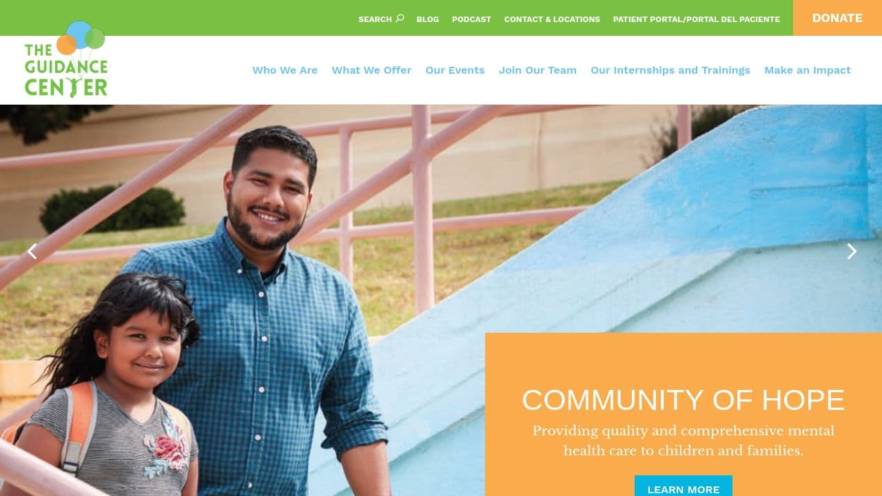 The Guidance Center, Long Beach website screenshot