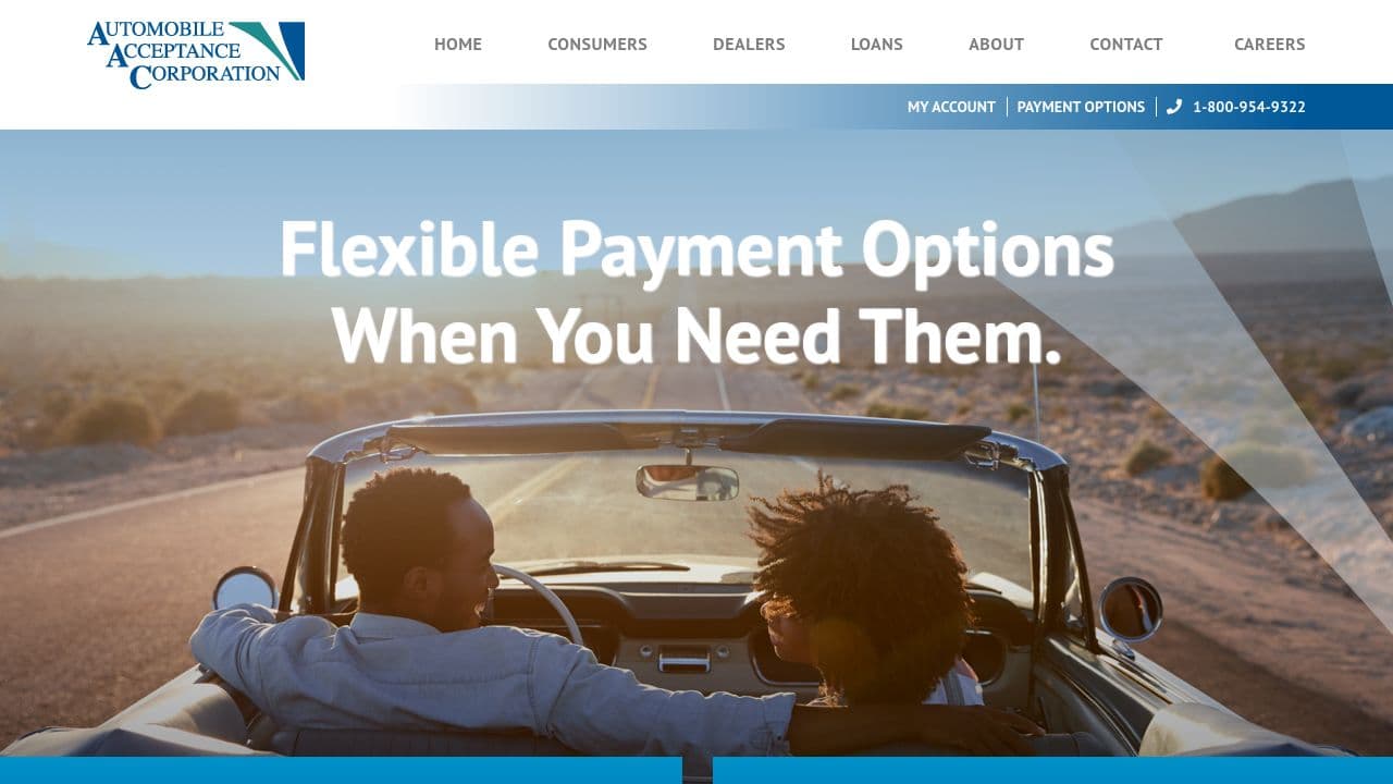 Automobile Acceptance Corporation website screenshot