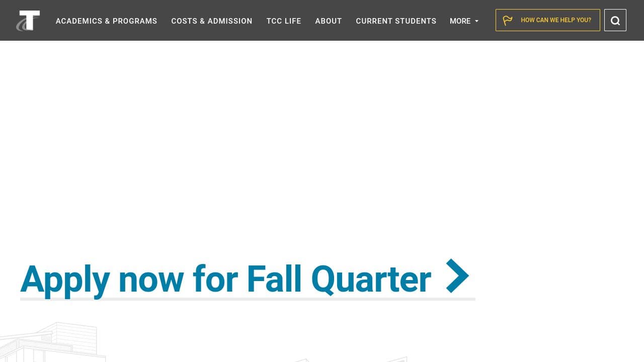 tacoma community college website screenshot