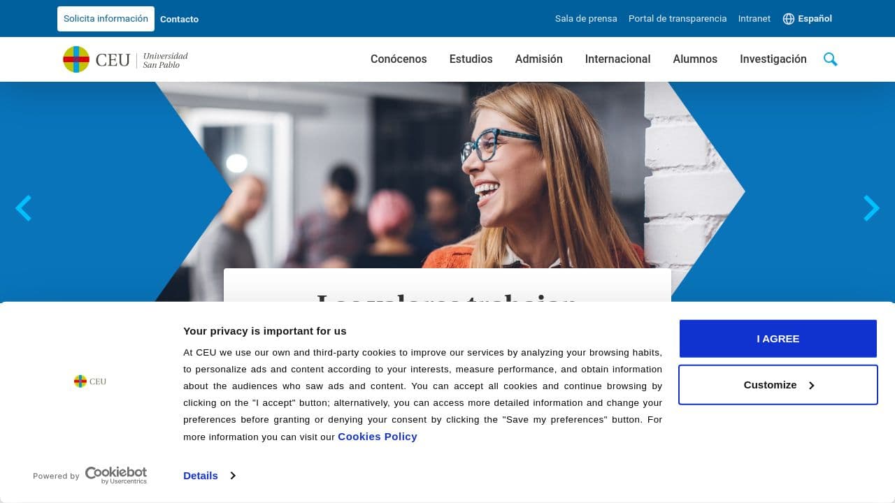 Universidad CEU San Pablo website screenshot