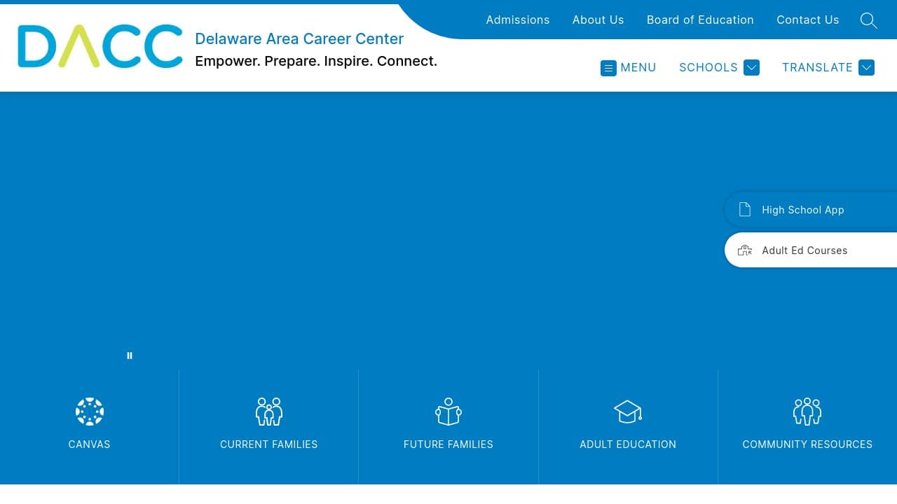 Delaware Area Career Center website screenshot