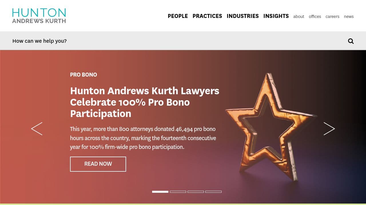 Hunton & Williams LLP website screenshot
