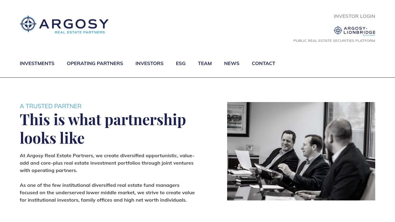 Argosy Real Estate Partners website screenshot