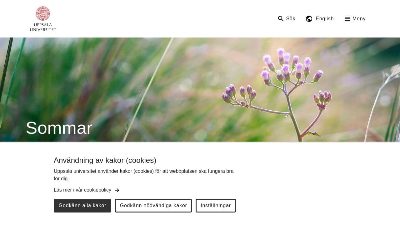 Uppsala University website screenshot